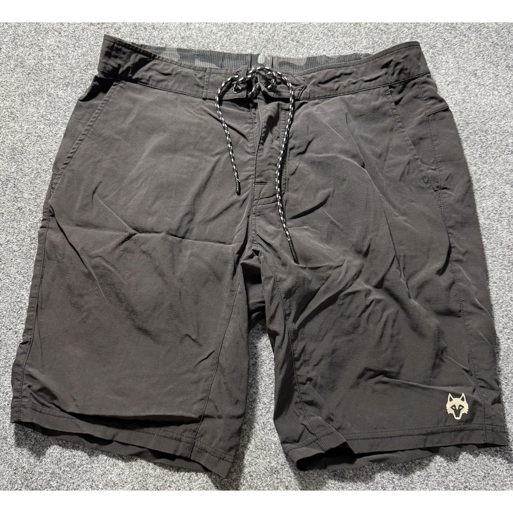 Greyson‎ Indian Wells Board Shorts Men Size 35 Black Unlined 9" Inseam